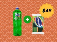 Combo 1 | Detergente  Brilha 1L +esponja  multiuso limpano